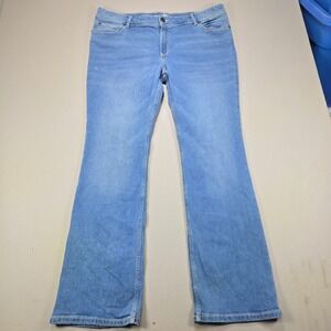 Wrangler Bootcut Jeans Stretch Embroidered Medium Wash Blue Womens 19 x 34